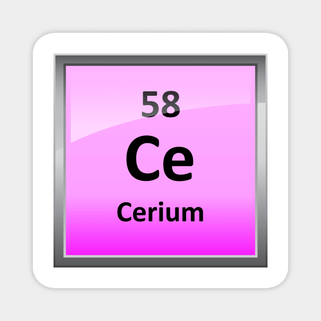 Cerium Periodic Table Element Symbol Magnet by sciencenotes