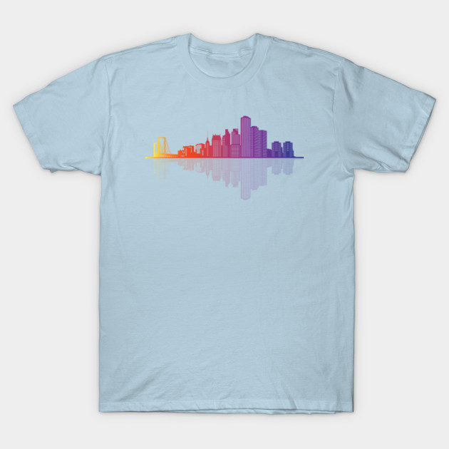 Disover Detroit City Skyline Of The U.S. State Of Michigan - Detroit Skyline - T-Shirt