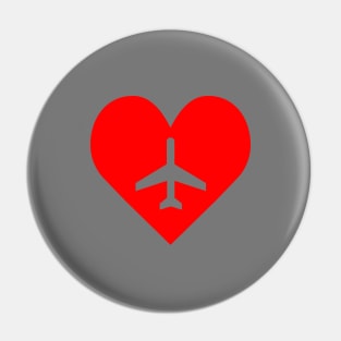 Airport/Airplane Symbol Heart Pin