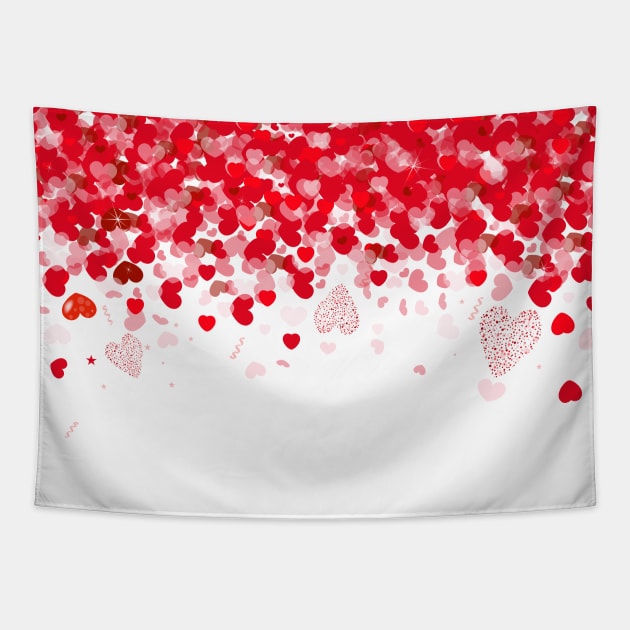 Shiny hearts and bokeh light Valentine's Day Tapestry by GULSENGUNEL