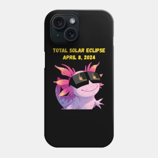 Total Solar Eclipse 2024 Grunge Axolotl Phone Case