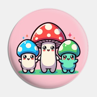 Grin Mushroom Pin