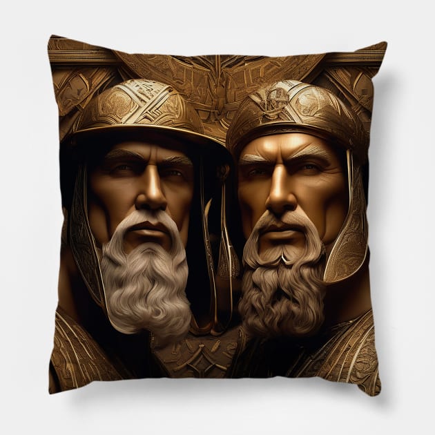 Brave soldiers of medieval feudal Spain Pillow by Marccelus