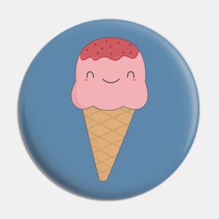 Kawaii and cute ice cream cone t-shirt Pin