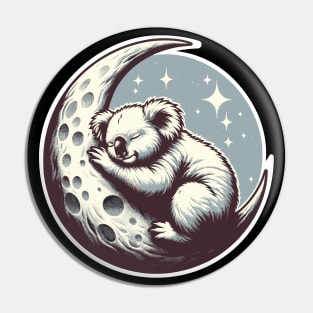 Cute koala sleeping on the moon Pin