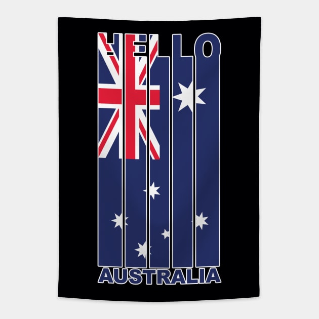 Hello Australia Vertical Australian Flag Tapestry by DPattonPD