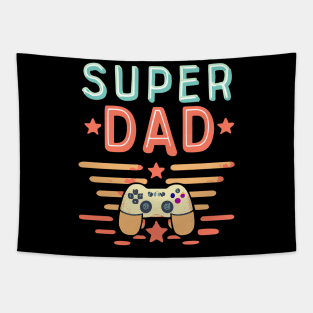 Super Dad Gaming Console Distressed Design Tapestry