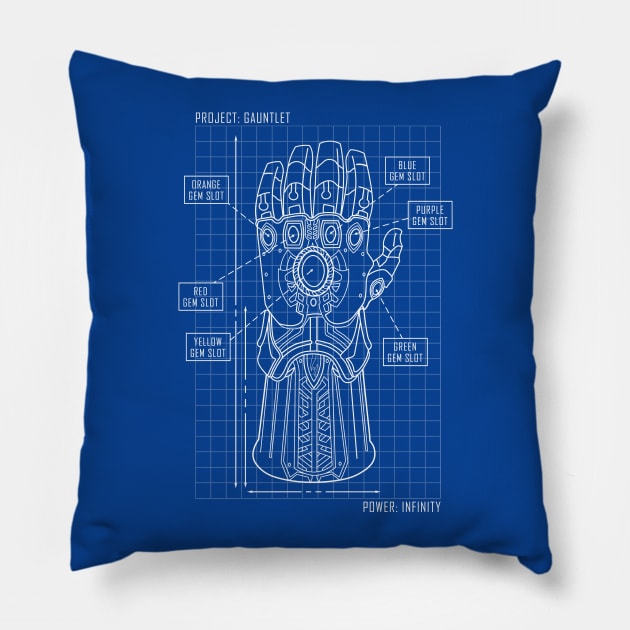 Infinity Blueprint Pillow by VanHand