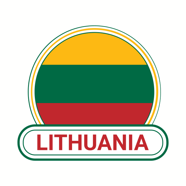 Lithuania Country Badge - Lithuania Flag by Yesteeyear