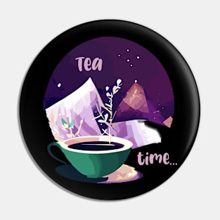 Tea Time in the Mountains Pin