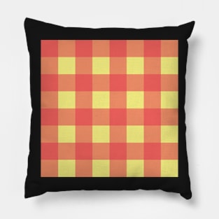 Orchard Plaid - Red and Yellow Pillow