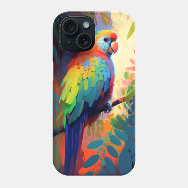 Parrot Bird Animal Portrait Painting Wildlife Outdoors Adventure Phone Case by Cubebox