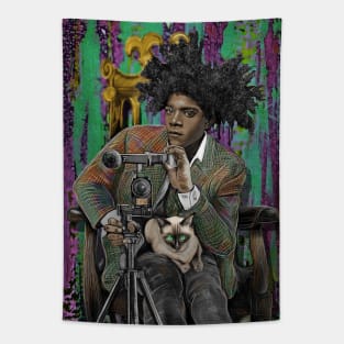 Basquiat and his Siamese Friend Tapestry