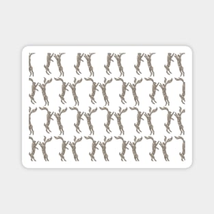 Boxing Hares - Sepia Magnet