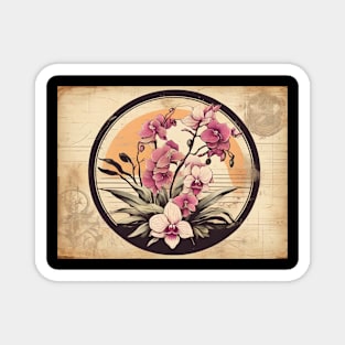 Orchid Wildflower Flower Retro Vintage Since Flora Magnet