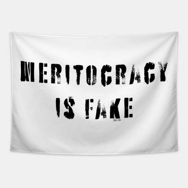 Meritocracy Is Fake Tapestry by n23tees