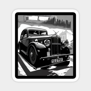 black and white car illustrations Magnet