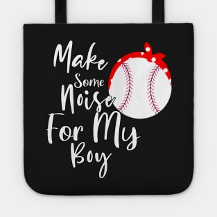 Make Some Noise For My Boy Design, Football Mom Gift, Red Bandana Baseball Gift For Antie Tote
