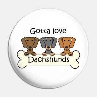 Gotta Love Dachshunds Pin