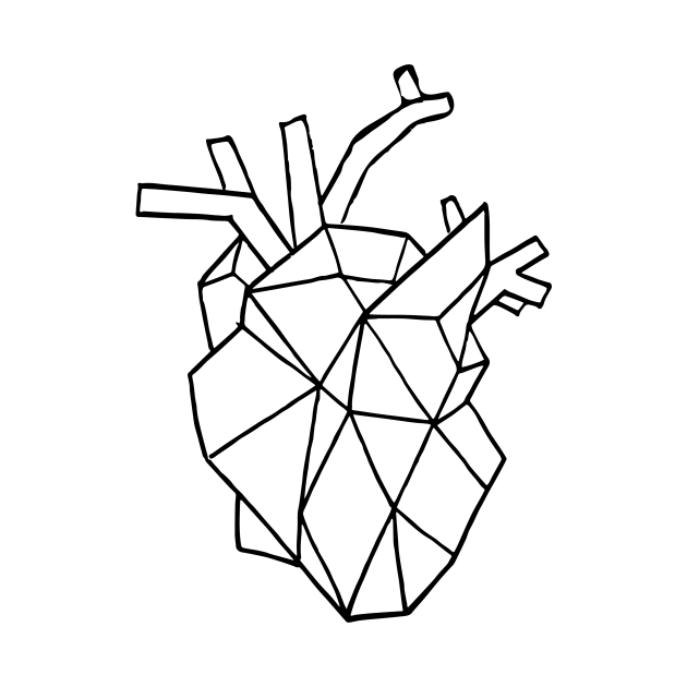 Geometric Heart (black brush) by MunaNazzal