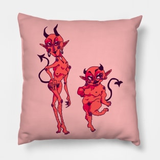 Cute Devil Girls Pillow