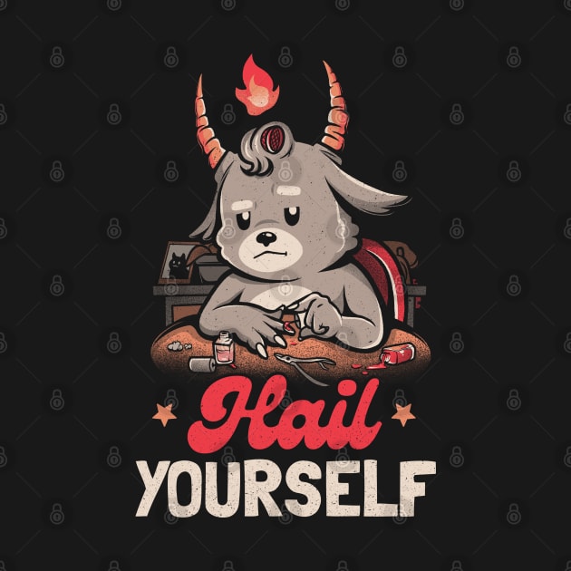 Hail Yourself - Cute Evil Creepy Baphomet Gift by eduely