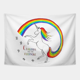 Rainbow Unicorns are for Everyone Design Tapestry