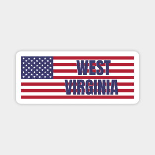 West Virginia State in American Flag Magnet