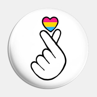 heart fingers - pansexual Pin