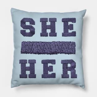 Pronouns She Her Knit LGBT Pillow