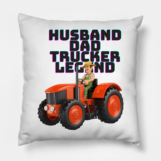 Husband dad trucker legend Pillow by sheelashop