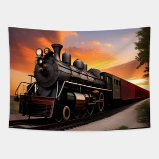 Steampunk Train Tapestry