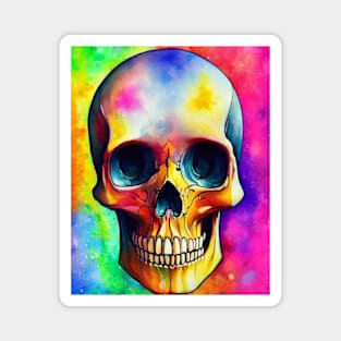 Watercolor Skull Magnet