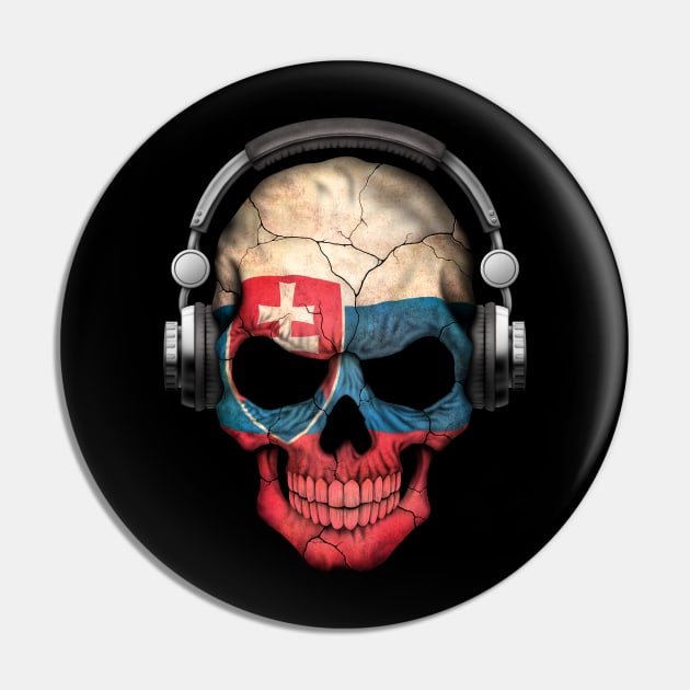 Dark Skull Deejay with Slovakian Flag Pin by jeffbartels