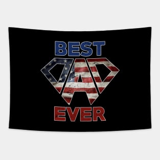 Best Dad Ever With American Flag Tapestry