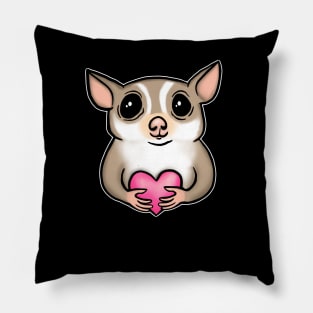 Sugar Glider Pink Heart for Sugar Glider Lovers Pillow