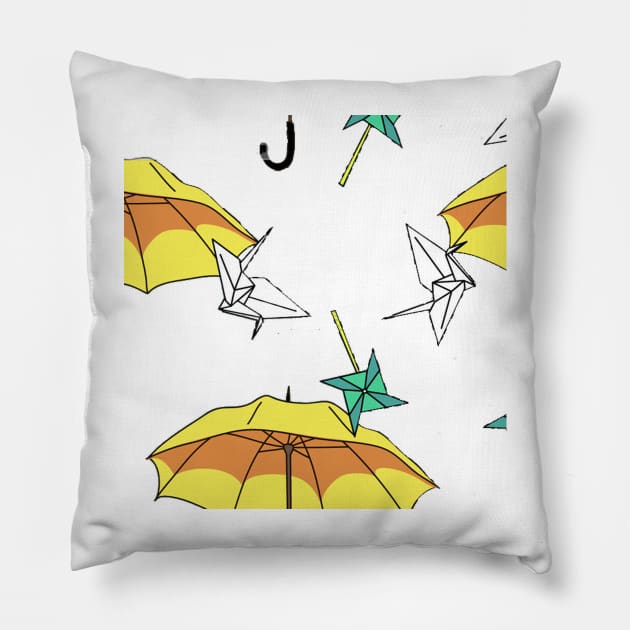 Raining Polygonal Pillow by nerdlkr