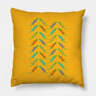 Colorful Gecko Pattern Pillow