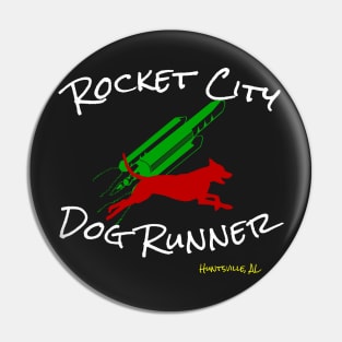 Rocket City Dog Runner Logo Pin