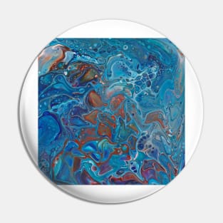 Paint pouring blue rust sienna mixed media Pin