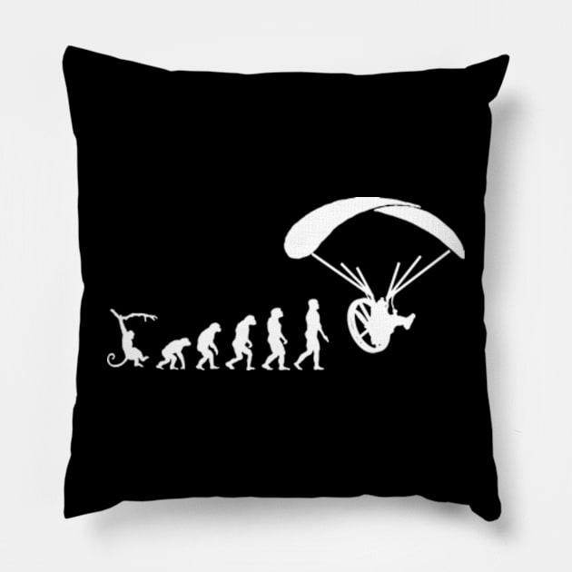 Skydive Paraglider Parachuting Skydiving Paramotor Evolution Pillow by David Brown