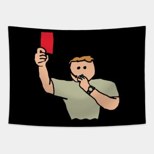 Red Card Football Referee Tapestry