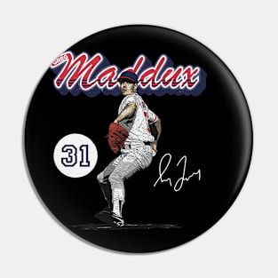 Greg Maddux Atlanta Retro Script Pin