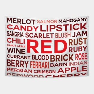 Word Cloud - Shades of Red (White Background) Tapestry