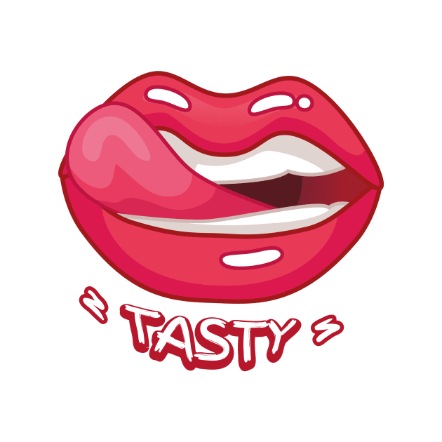 TASTY LIPS KAWAII DESIGN ANIME MOUTH SEXY KAOMOJI LIPS EMOTICON CARTOON by Chameleon Living