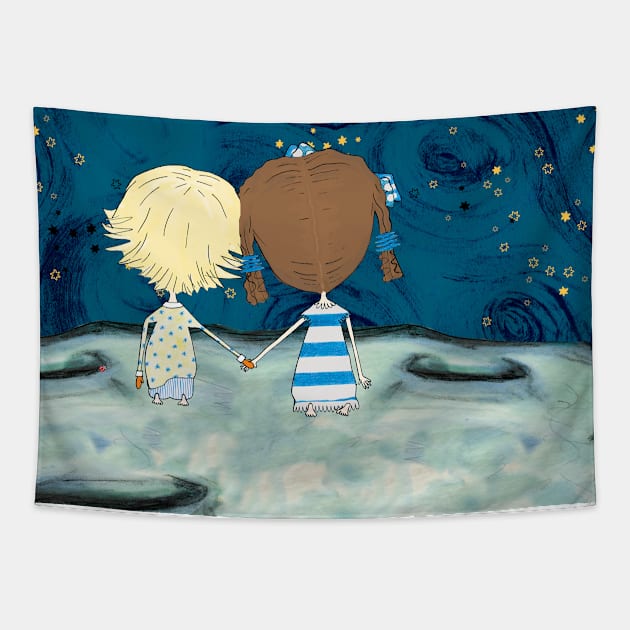 Homesick - Eliza and Boo Tapestry by helengarvey