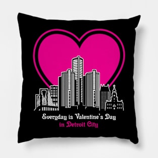 Valentine's Day in Detroit City Pillow