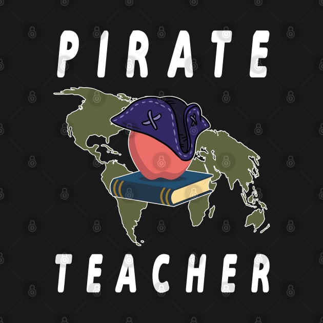 Pirate geography Teacher Halloween Shirt book apple and hat by kaza191