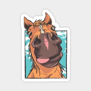 Funny Horse Face Close up Magnet