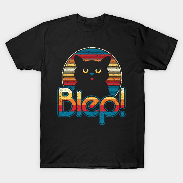 Discover Blep Cat - Cute Retro Black Kitty with Tongue Out - Blep Cat - T-Shirt